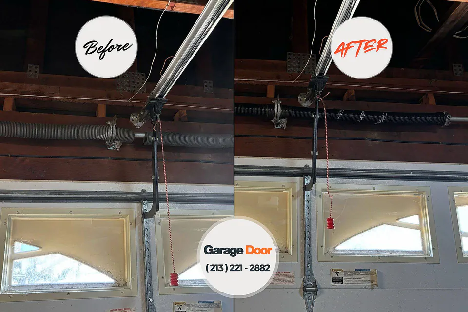 Before and after: garage door repair Milford, OH